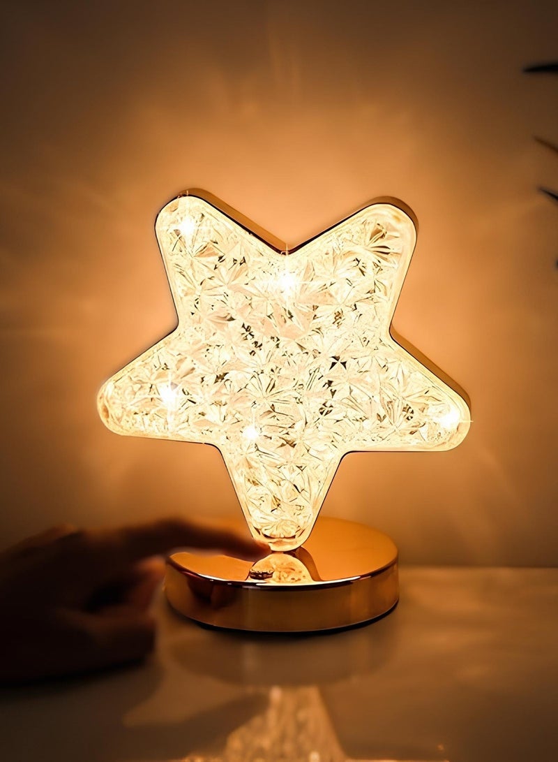 مووبزا مصباح نجمة كريستالي بتحكم باللمس مع سطوع قابل للتعديل، ٣ أوضاع ألوان وبطارية تدوم حتى ١٢ ساعة، مناسب لزينة رمضان والعيد للمنزل والمطاعم - Image 1